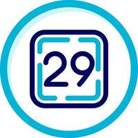 Twenty Nine Two Color Blue Circle Icon vector