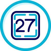 Twenty Seven Two Color Blue Circle Icon vector