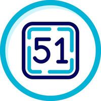 Fifty One Two Color Blue Circle Icon vector