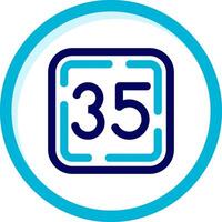 Thirty Five Two Color Blue Circle Icon vector