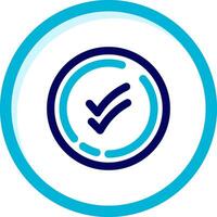 Double check Two Color Blue Circle Icon vector