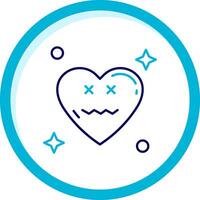 Dead Two Color Blue Circle Icon vector