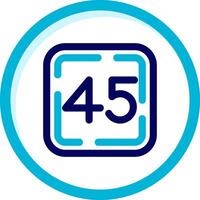 Forty Five Two Color Blue Circle Icon vector