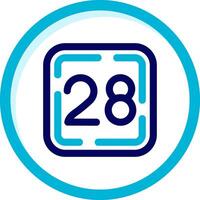 Twenty Eight Two Color Blue Circle Icon vector