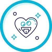 Zany Face Two Color Blue Circle Icon vector