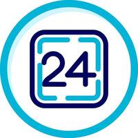 Twenty Four Two Color Blue Circle Icon vector