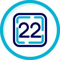 Twenty Two Two Color Blue Circle Icon vector