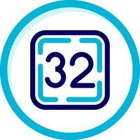 Thirty Two Two Color Blue Circle Icon vector