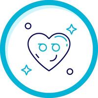 Smirking Two Color Blue Circle Icon vector