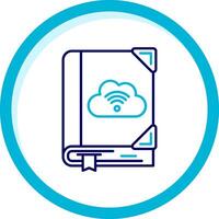 Cloud library Two Color Blue Circle Icon vector