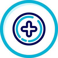 Plus sign Two Color Blue Circle Icon vector