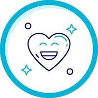 Smile Two Color Blue Circle Icon vector