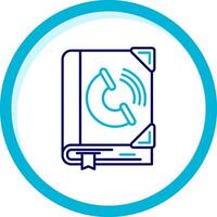 Contact Two Color Blue Circle Icon vector