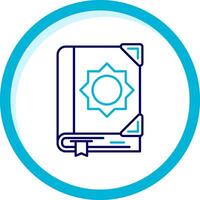 Quran Two Color Blue Circle Icon vector