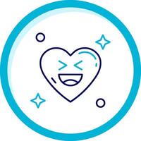 Laugh Two Color Blue Circle Icon vector