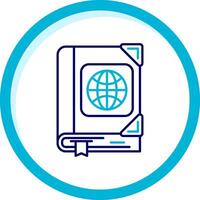 Atlas Two Color Blue Circle Icon vector