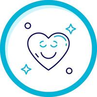 Relieved Two Color Blue Circle Icon vector