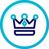 Crown Two Color Blue Circle Icon vector