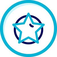 Star Two Color Blue Circle Icon vector