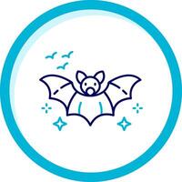 Bat Two Color Blue Circle Icon vector