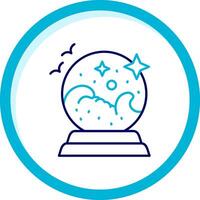 Crystal ball Two Color Blue Circle Icon vector