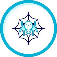 Spider web Two Color Blue Circle Icon vector