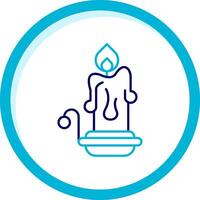 Candles Two Color Blue Circle Icon vector