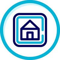 Home Two Color Blue Circle Icon vector