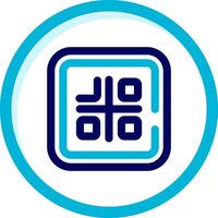 Qr code Two Color Blue Circle Icon vector