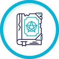 Magic book Two Color Blue Circle Icon vector