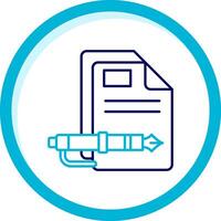 Document Two Color Blue Circle Icon vector