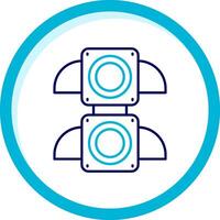 Traffic light Two Color Blue Circle Icon vector