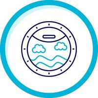 Porthole Two Color Blue Circle Icon vector