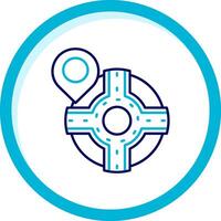 Pin Two Color Blue Circle Icon vector