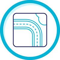 Highway Two Color Blue Circle Icon vector