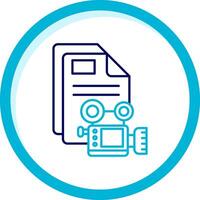 Video Two Color Blue Circle Icon vector