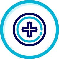 Add 2 Two Color Blue Circle Icon vector