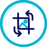 Crop and rotate Two Color Blue Circle Icon vector