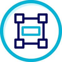 Rectangle frame Two Color Blue Circle Icon vector