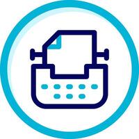 Typewriter Two Color Blue Circle Icon vector