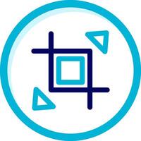 Expand crop resize Two Color Blue Circle Icon vector