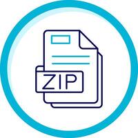 Zip Two Color Blue Circle Icon vector