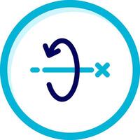 3d totate x axis Two Color Blue Circle Icon vector