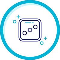 Dice three Two Color Blue Circle Icon vector