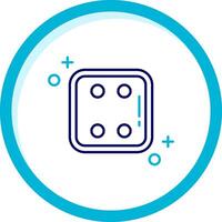 Dice four Two Color Blue Circle Icon vector