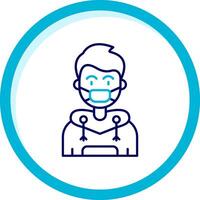 Face mask Two Color Blue Circle Icon vector