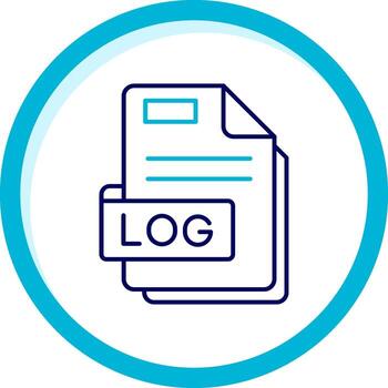 Log Two Color Blue Circle Icon vector