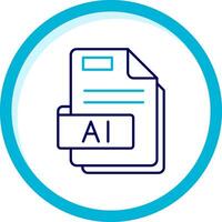 Ai Two Color Blue Circle Icon vector