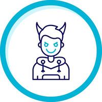 Demon Two Color Blue Circle Icon vector