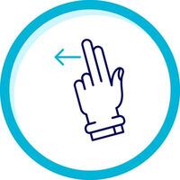 Two Fingers Left Two Color Blue Circle Icon vector